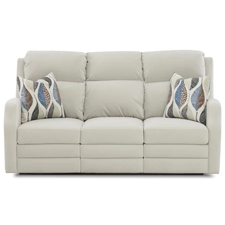 77 Inch Power Reclining Sofa with USB Charging Ports and Pillows